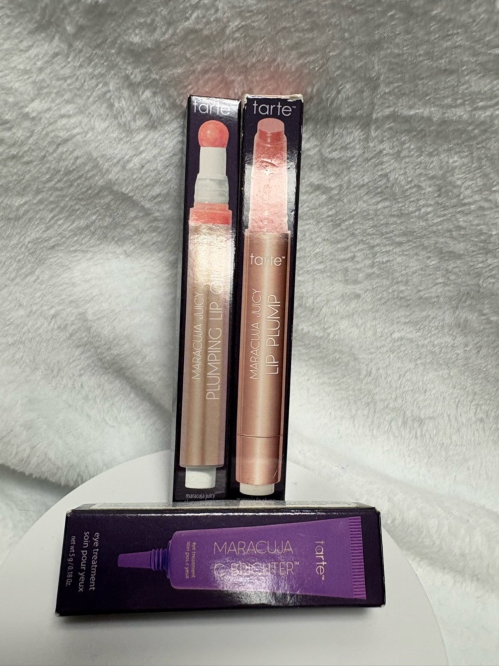 Tarte 3 Pc Bundle 2 Maracuja Lips and 1 Eye Cream. Full Size. New In Box